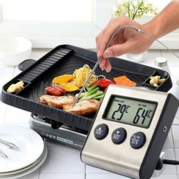 Digitaalinen Paistomittari ja Ajastin – Lämpöä kestävä anturi 250°C