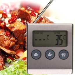 Digitaalinen Paistomittari ja Ajastin – Lämpöä kestävä anturi 250°C
