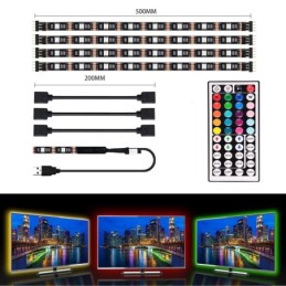 TV LED-Taustavalosarja RGB USB + Kaukosäädin | 4x 50 cm Setti