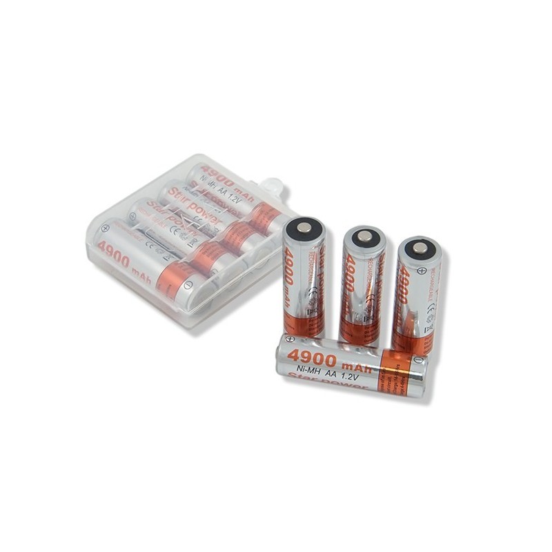 Ladattavat AA-akut 4 kpl 4900 mAh | Star Power Ni-MH Setti