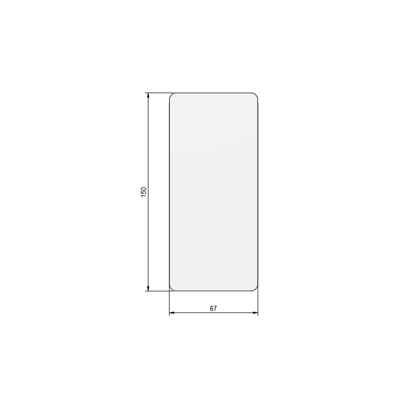 Suojalasi 150 x 67 mm