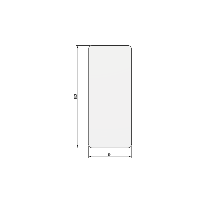 Suojalasi 153 x 64 mm