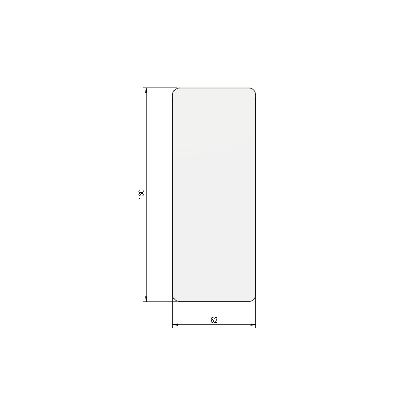 Suojalasi 160 x 62 mm