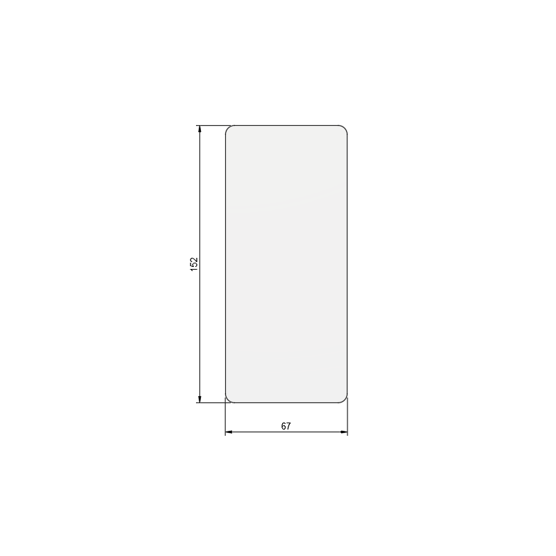 Suojalasi 152 x 67 mm