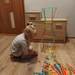 Rakennussarja pillit ja liittimet 408 osaa | Luova 3D-rakennussetti lapsille