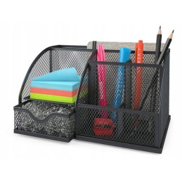 Metallinen pöytäjärjestejä - 6 lokeroa + laatikko | Musta