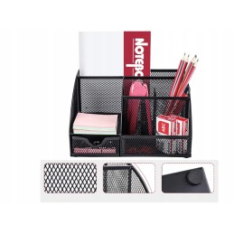 Metallinen pöytäjärjestejä - 6 lokeroa + laatikko | Musta