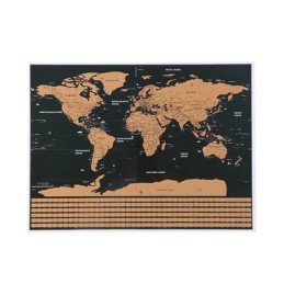 Raaputettava Maailmankartta ja Liput 82x59cm | Matkailijan lahja