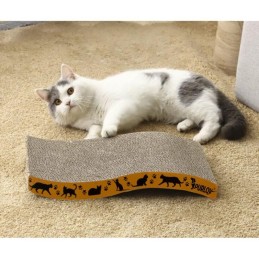 Aaltomainen raapimisalusta kissalle | Pahvinen makuualusta | Vaakamalli