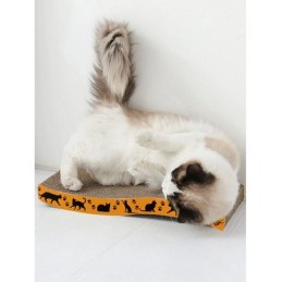 Aaltomainen raapimisalusta kissalle | Pahvinen makuualusta | Vaakamalli