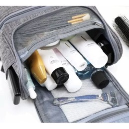 Tilava Matkakosmetiikkalaukku Ripustuskoukulla | Harmaa
