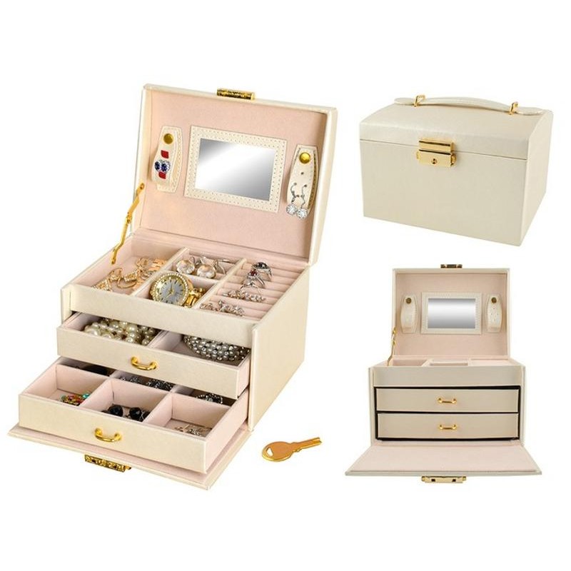 Korulipas Lukolla | Beige Satiini | 20 Lokeroa & Peili