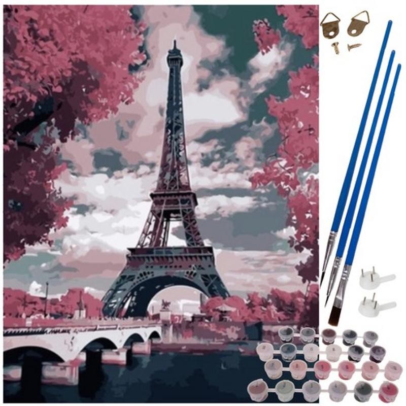 Maalaus numeroiden mukaan: Eiffel | Canvas puukehyksellä 40x50cm
