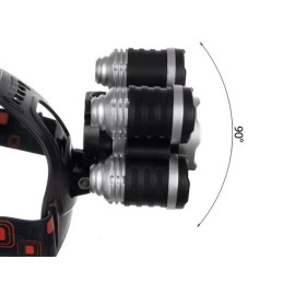 Tehokas LED Cree T6 otsalamppu 5x LED | Akkuotsavalaisin latureilla