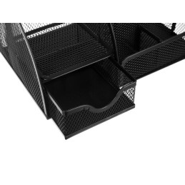 Metallinen pöytäjärjestejä - 6 lokeroa + laatikko | Musta