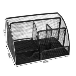 Metallinen pöytäjärjestejä - 6 lokeroa + laatikko | Musta