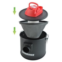 Tehokas tuhkaimuri Kaminer 800W 10L | Tulisija- ja grillituhkaimuri suodattimella