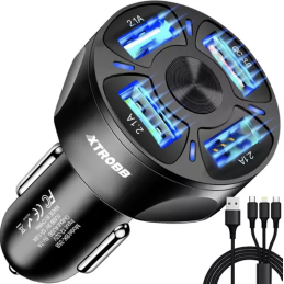 Autolaturi 4x USB Quick Charge 3.0 | 3-in-1 Kaapeli | 12V-32V