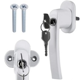 Lukittava ikkunakahva avaimella | Valkoinen ja yleismallinen