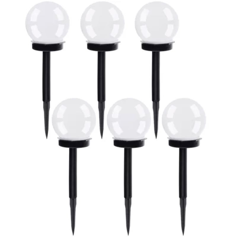 Aurinkokennolamppu Setti 6 kpl | Kylmä Valkoinen LED | IP44