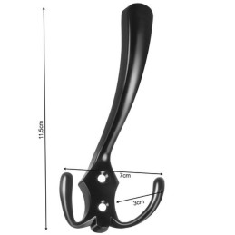 Seinäkoukut Loft-tyyliin 5 kpl | Musta matta | Kolminkertainen