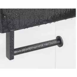 Musta 3-in-1 WC-paperiteline hyllyllä ja laatikolla | Loft-tyyli
