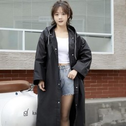 Vahva Sadetakki Neppareilla & Hupulla | Musta Unisex-malli