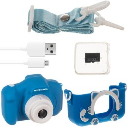 Lasten Digikamera Full HD | Sininen Kisu-suojakuori + 32GB