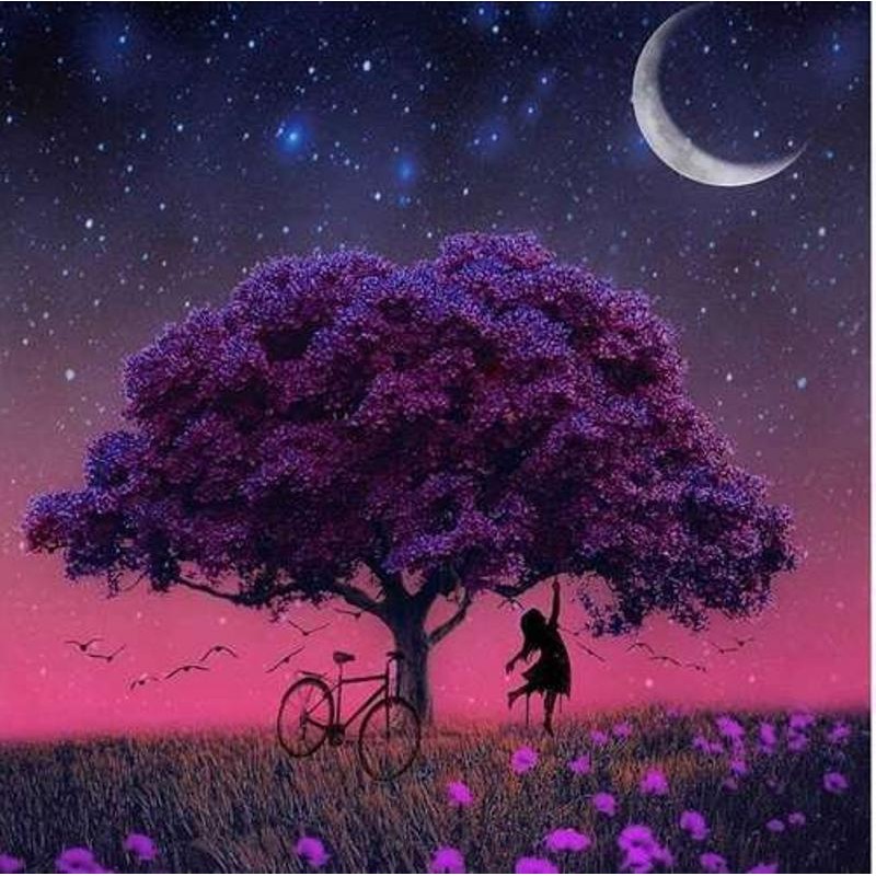 5D Timanttimaalaus-setti 30x30 cm | Puu-kuvio | Diamond Painting