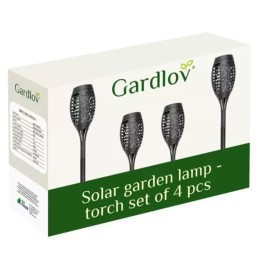 4 kpl LED-aurinkokennovalaisimia liekkiefektillä | Puutarha