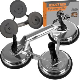 Alumiininen kolmoisimukuppi 150 kg BIGSTREN | Jämäkkä lasin- ja laatanostin