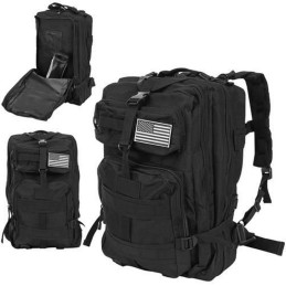 Musta Taktinen Sotilasreppu 35L MOLLE XL | Armeijareppu kouluun ja retkeilyyn