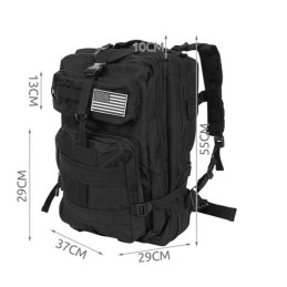 Musta Taktinen Sotilasreppu 35L MOLLE XL | Armeijareppu kouluun ja retkeilyyn