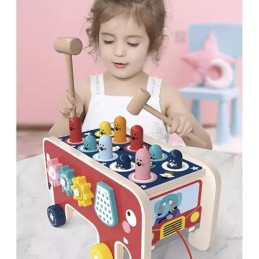 Puinen Montessori-norsu – hakkaamislelu ja aktiviteettilelu