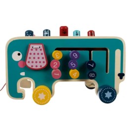 Puinen Montessori-norsu – hakkaamislelu ja aktiviteettilelu