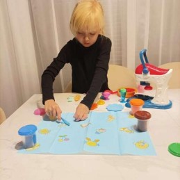 Iso muovailumassasetti – mikseri, 5 massaa ja tarvikkeet