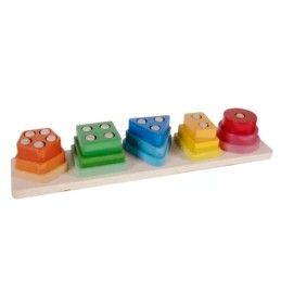 Puinen lajittelulelu lapsille – 5 muotoa, 2+