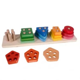 Puinen lajittelulelu lapsille – 5 muotoa, 2+