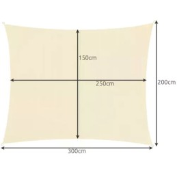 Aurinkovarjopurje 3x2m Beige | Tyylikäs ja hengittävä aurinkosuoja