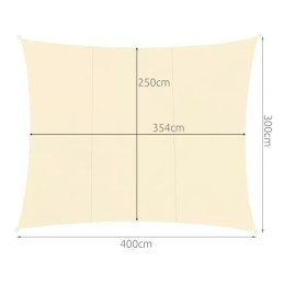 Aurinkovarjopurje 4x3m Beige (180g/m²) | Erittäin kestävä ja suuri
