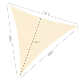 Kolmio Aurinkovarjopurje 3x3x3 m Beige | Tyylikäs UV-suoja parvekkeelle