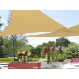 Kolmio Aurinkovarjopurje 3x3x3 m Beige | Tyylikäs UV-suoja parvekkeelle