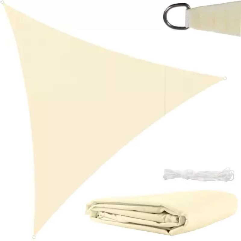 Kolmio Aurinkovarjopurje 4x4x4m Beige (180g/m²) | Erittäin kestävä