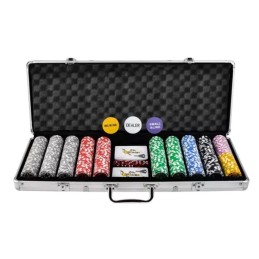 Pokerisetti 500 pelimerkkiä alumiinisalkussa | Täydellinen Texas Hold'em kasinosetti