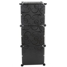Modulaarinen kenkäteline 6 tasoa | Musta kenkäkaappi 12 parille