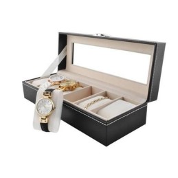 Tyylikäs kellolaatikko 6 kellolle | Elegantti kellorasia lasikannella