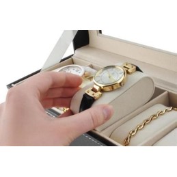 Tyylikäs kellolaatikko 6 kellolle | Elegantti kellorasia lasikannella