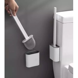 Silikoninen WC-harja Ruhhy telineellä | Tyylikäs slim wc-harjasetti kylpyhuoneeseen