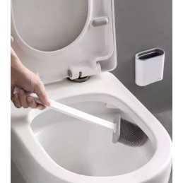 Silikoninen WC-harja Ruhhy telineellä | Tyylikäs slim wc-harjasetti kylpyhuoneeseen
