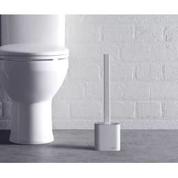 Silikoninen WC-harja Ruhhy telineellä | Tyylikäs slim wc-harjasetti kylpyhuoneeseen